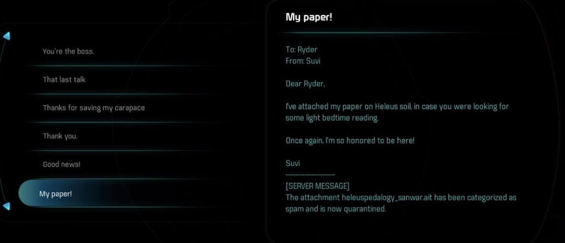 Illustration for article titled Mass Effect: Andromeda's Best Writing Is In Its Emails